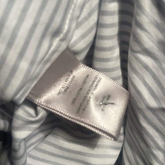 Contemporaine Simons grey striped boyfriend fit button down long sleeve shirt XS - Picture 5 of 5